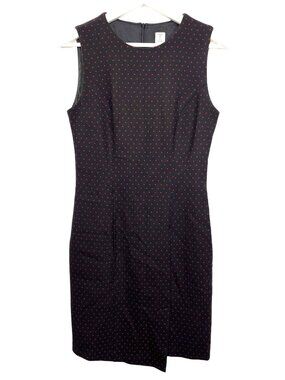 Tristan Sheath Dress Womens 4 Black Red Polka Dot Career Stretch